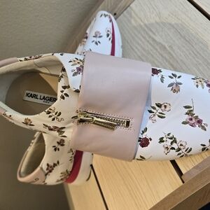 Karl Lagerfeld Floral Sneakers with Pink Accents
